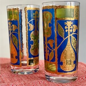 Vintage Mid Century Georges Briard Instrument Highball Glasses, Set of 2